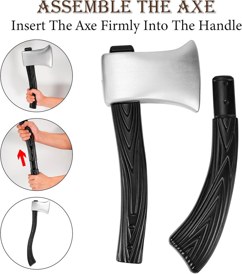 DAYSTART Fake Axe Prop for Adults Costume Accessory, Lumberjack Cosplay Axe with Detachable Handle - Image 3